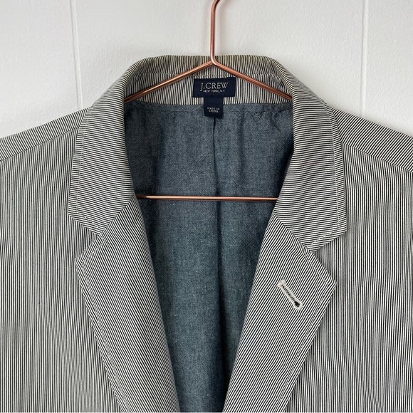 J.Crew Two-Button Blue White Striped Blazer Sports Jacket - Picture 2 of 12